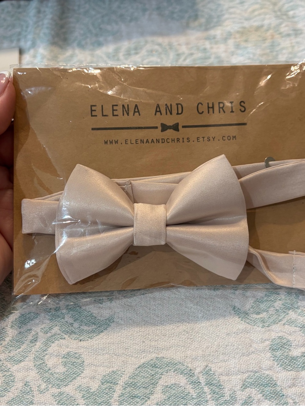 Kids Satin Bow Tie - Cream